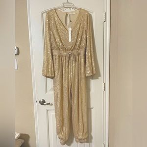 In the Stars Sequin Gold Jumpsuit